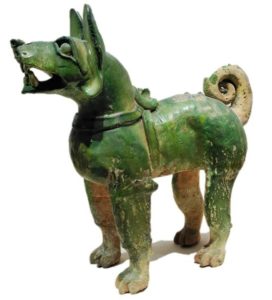 A lot of life-live clay dogs have excavated from the ancient tombs in China, dating back to 200 BC or earlier.